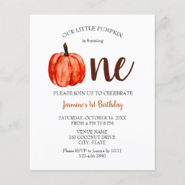 Budget Watercolor Pumpkin First Birthday Fall Cute