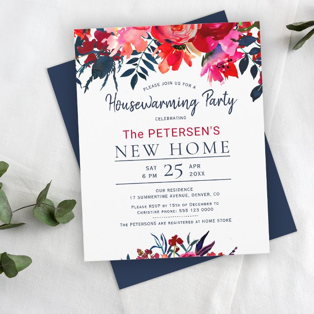 Budget Watercolor Red blommigt homeMatour party (Skapare uppladdad)