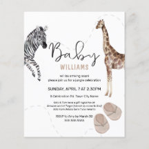 Budget Watercolor Safari Animal Girl Baby Shower