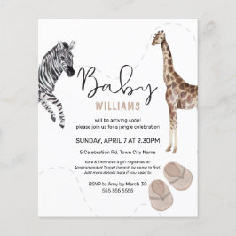 Budget Watercolor Safari Animal Girl Baby Shower