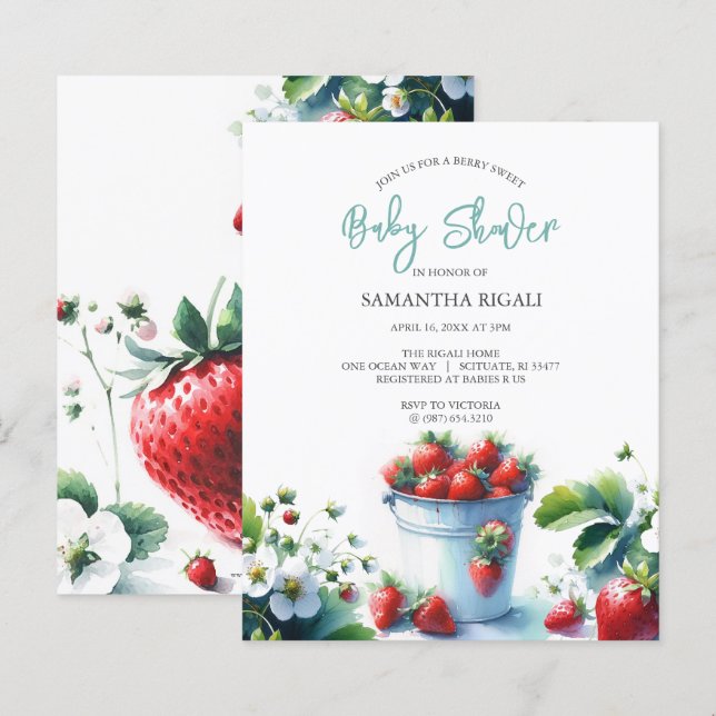 Budget Watercolor Summer Baby Shower (Fram/baksida)