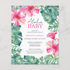 Budget Watercolor Tropical Summer Baby Shower