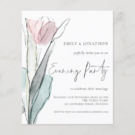 Budget Watercolor Tulip Bröllop Evening Party
