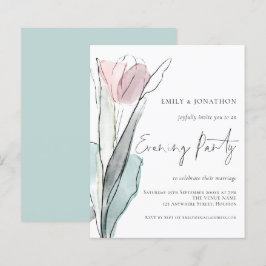 Budget Watercolor Tulip Bröllop Evening Party