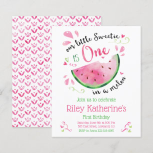 Budget Watermelon First Birthday Sommarinbjudan