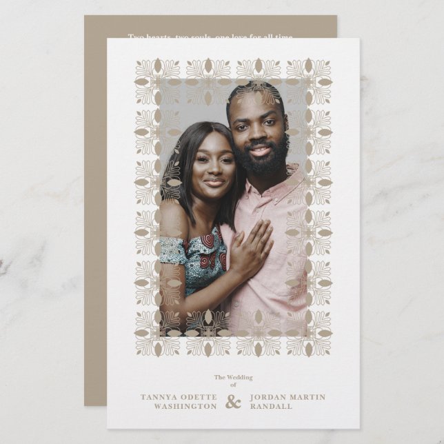 Budget Wedding Golden Effect Fancy Ornament Lace (Fram/baksida)