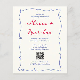 Budget Whimsic Colorful Monogram QR-kod Bröllop