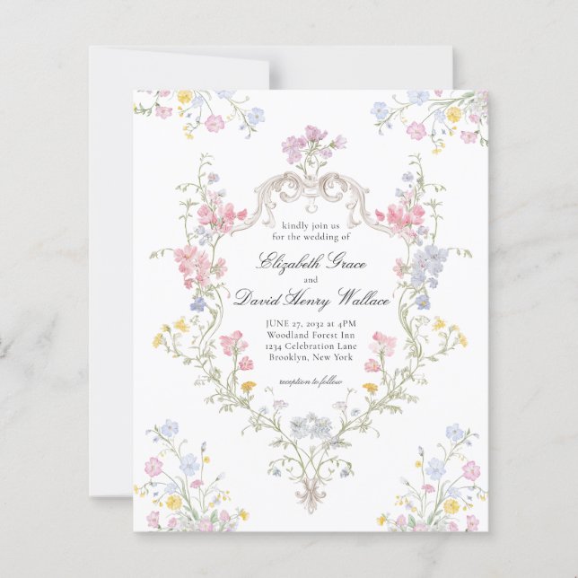 BUDGET Whimsical Rococo Blommig Krönings Hochzeit (Framsida)