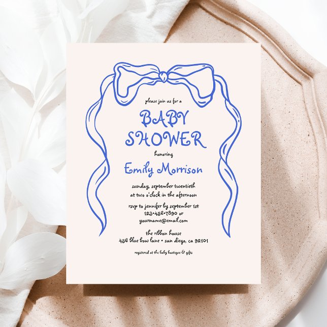 Budget Whimsiky Quirky Blue Bow Pojke Shower (Skapare uppladdad)