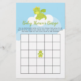 Budget Whimsious Boy Dragon Baby Shower Bingo Card