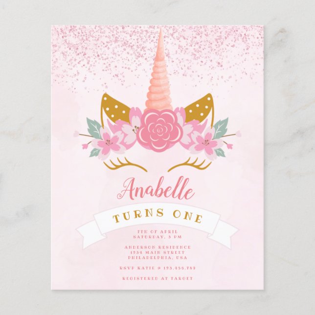 Budget Whimsique Rosa Rainbow Unicorn Birthday (Framsida)