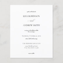 Budget White Calligraphy Bröllop Flyer