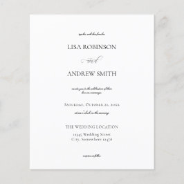 Budget White Calligraphy Bröllop Flyer