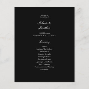 Budget White Elegant bröllop Ceremony - Black Flygblad