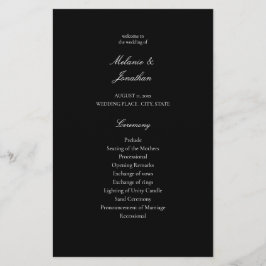 Budget White Elegant bröllop Ceremony - Black MED Flygblad