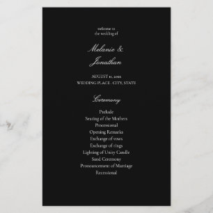 Budget White Elegant bröllop Ceremony - Black MED Flygblad