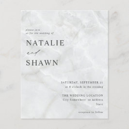 Budget White Marble Bröllop Flygblad