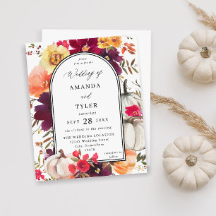 Budget White Pumpkin Fall Blommigt Bröllop