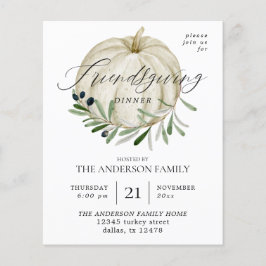 Budget White Pumpkin Friendsgiving Flygblad