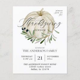 Budget White Pumpkin-Thanksgiving Flygblad