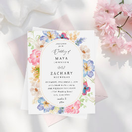 Budget White Rosa & Lila Blommigt Bröllop