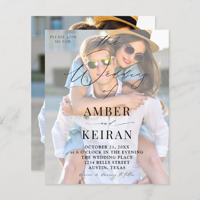 Budget White Shades Photo Bröllop (Fram/baksida)