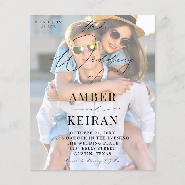 Budget White Shades Photo Bröllop Flygblad (Framsidan)