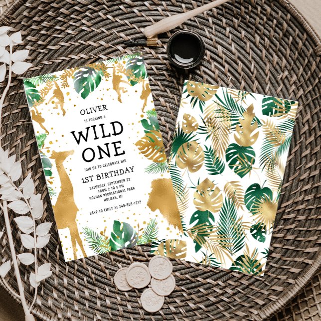 Budget Wild One 1-årsfirande Safari-inbjudan (Skapare uppladdad)
