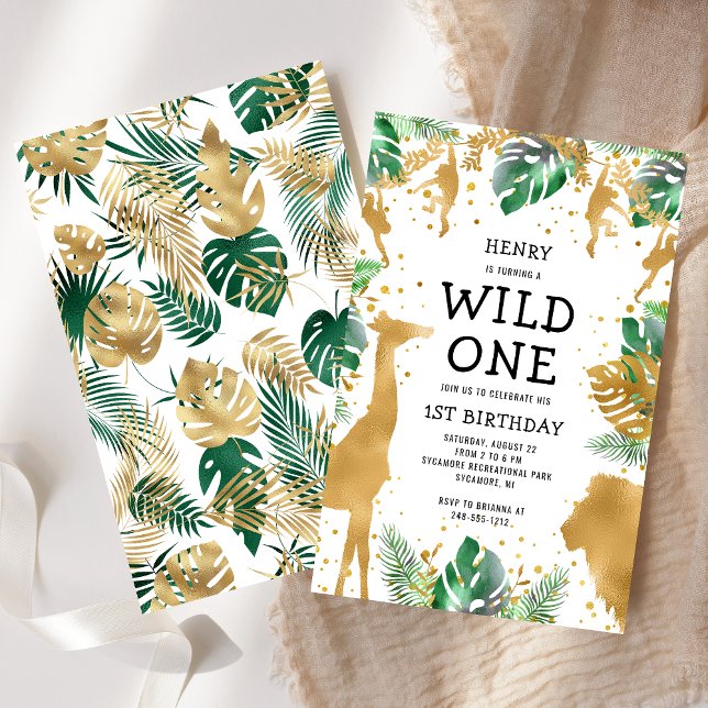 Budget Wild One 1-årsfirande Safari Inbjudan (Skapare uppladdad)