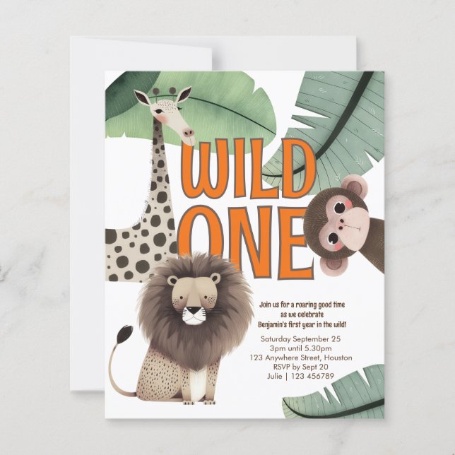 Budget Wild One Safari Animals 1st Birthday Party (Framsida)