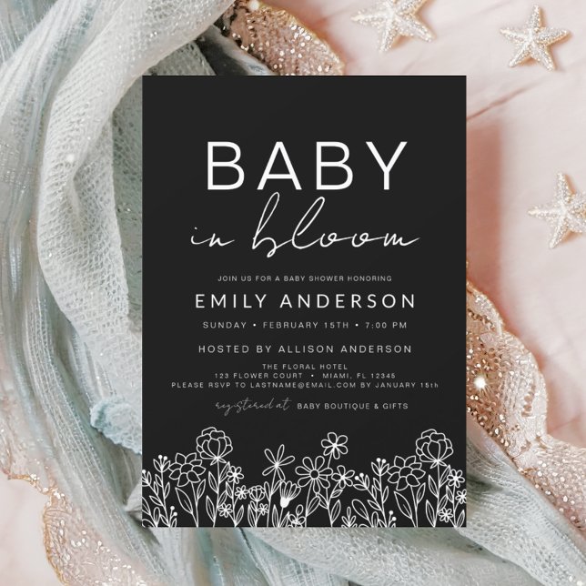 Budget Wildblomma Baby i Bloom Baby Shower Flygblad (Skapare uppladdad)