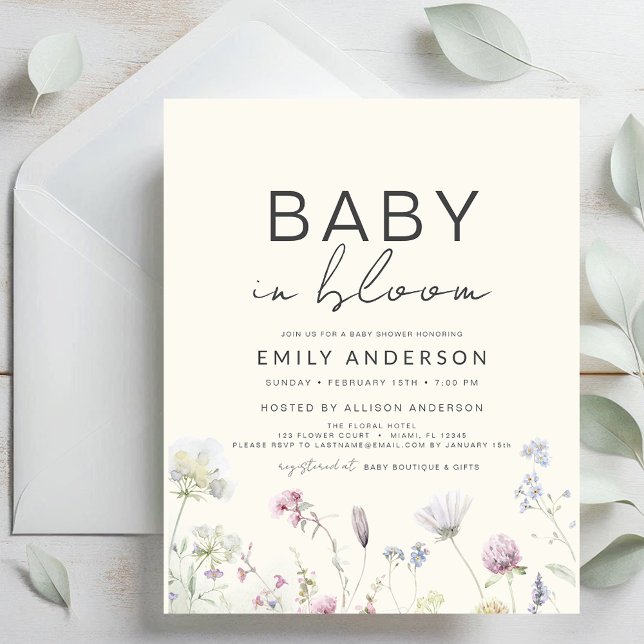 Budget Wildblomma Baby i bloominbjudan Flygblad (Skapare uppladdad)