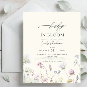 Budget Wildblomma Baby i bloominbjudan Flygblad