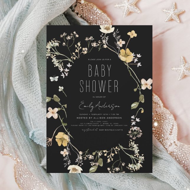 Budget Wildblomma Boho Baby Shower-inbjudan (Skapare uppladdad)