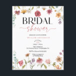 Budget Wildblomma Fält Boho Möhippa Inbjudan Flygblad<br><div class="desc">Den här designen har en delikat krandbukett av handmålade vilda blommor och grönska tillsammans med en underbar kombination av modernt och rustiskt typsnitt. Se hela samlingen för mer matchande objekt!</div>