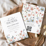 Budget Wildblomma QR-kod Inbjudningskort för möhip<br><div class="desc">Fira bruden som ska bli med en Garden Vintage Inbjudningskort för möhippan. Med mjuka toner och delikata accenter för blommigt fångas den här designen upp charmen från en tidlös trädgård firande. Med vintage-inspirerad information och elegant-typografi anger inbjudan tonen för en sofistikerad och säker möhippa. Perfekt för utomhus- eller trädgårdsinriktade möten,...</div>