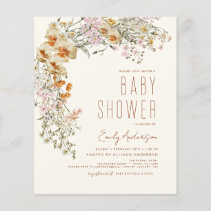 Budget WildblommBoho Baby Shower Terracotta