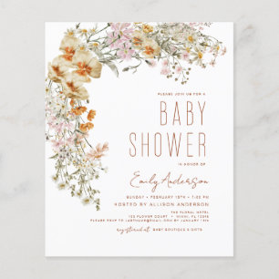 Budget WildblommBoho Baby Shower Terracotta