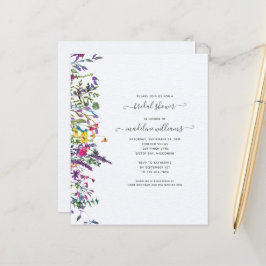 BUDGET Wildblommor Blommigt Inbjudningskort för mö