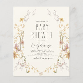 Budget Wildblommor Boho Baby Shower Elegant Modern