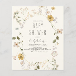 Budget Wildblommor Boho Baby Shower Elegant Modern