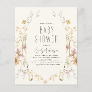 Budget Wildblommor Boho Baby Shower Elegant Modern