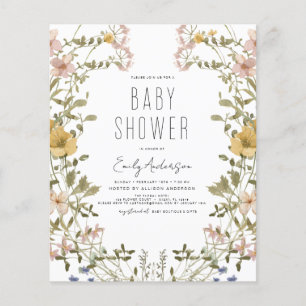 Budget Wildblommor Boho Baby Shower Elegant Modern