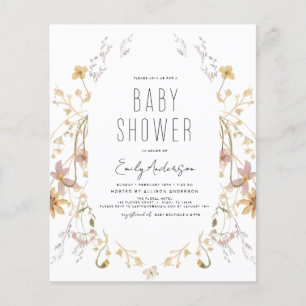Budget Wildblommor Boho Baby Shower Elegant Modern