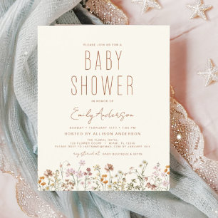 Budget Wildblommor Boho Baby Shower Elegant Modern