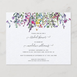 BUDGET Wildblommor Meadow Inbjudningskort för möhi