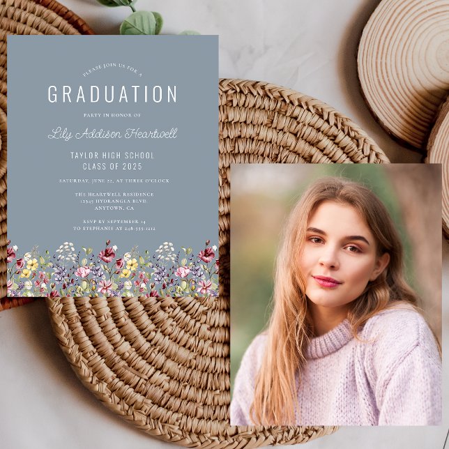 Budget Wildblommor Photo Dusty Blue Grad Party (Skapare uppladdad)