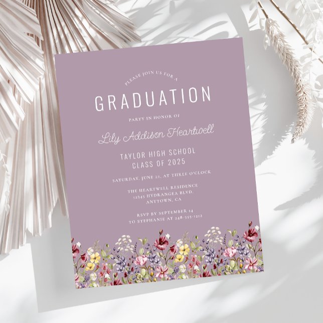 Budget Wildflowers Mauve Grad Festinladan (Skapare uppladdad)