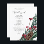 Budget Winter Berries & Gräs Greenery Bröllop<br><div class="desc">** SATIN PAPPER ÄR PAPPERT. UPPGRADERA PAPPRA FÖR EN TEKNIKER, PAPPERT KORT. HAR ETT ALTERNATIV FÖR ENVELOPES. *** Spara pengar på inbjudningar med denna mindre inbjudan som har ett alternativ för kuvert. Hämta redot till fantastisk med din inbjudan till Winter Berries & Gräs Greenery Wedding. Vill du ha ett större...</div>