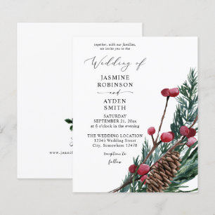 Budget Winter Berries & Gräs Greenery Bröllop